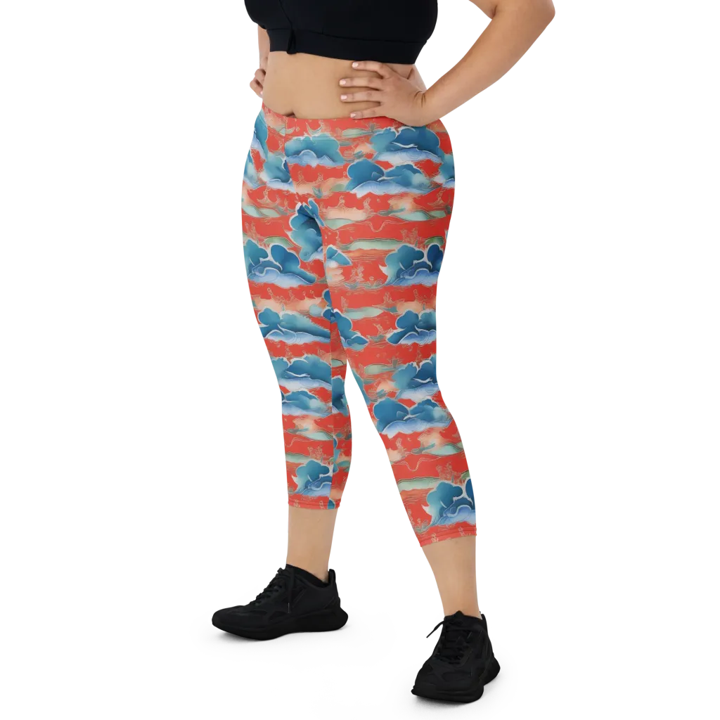 Vermilion Cloudscape on Capri Leggings — Print file
