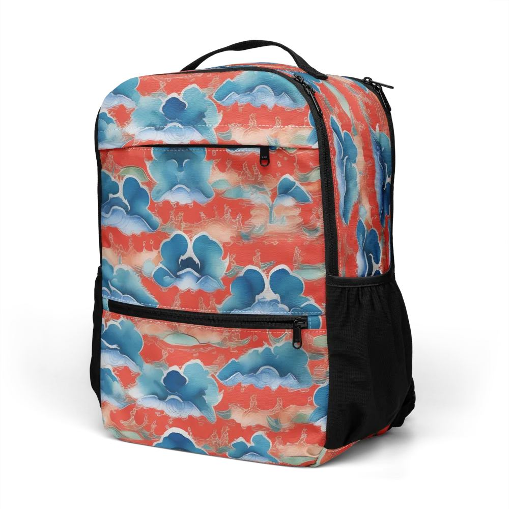 Vermilion Cloudscape on Utility Backpack — Bottom print