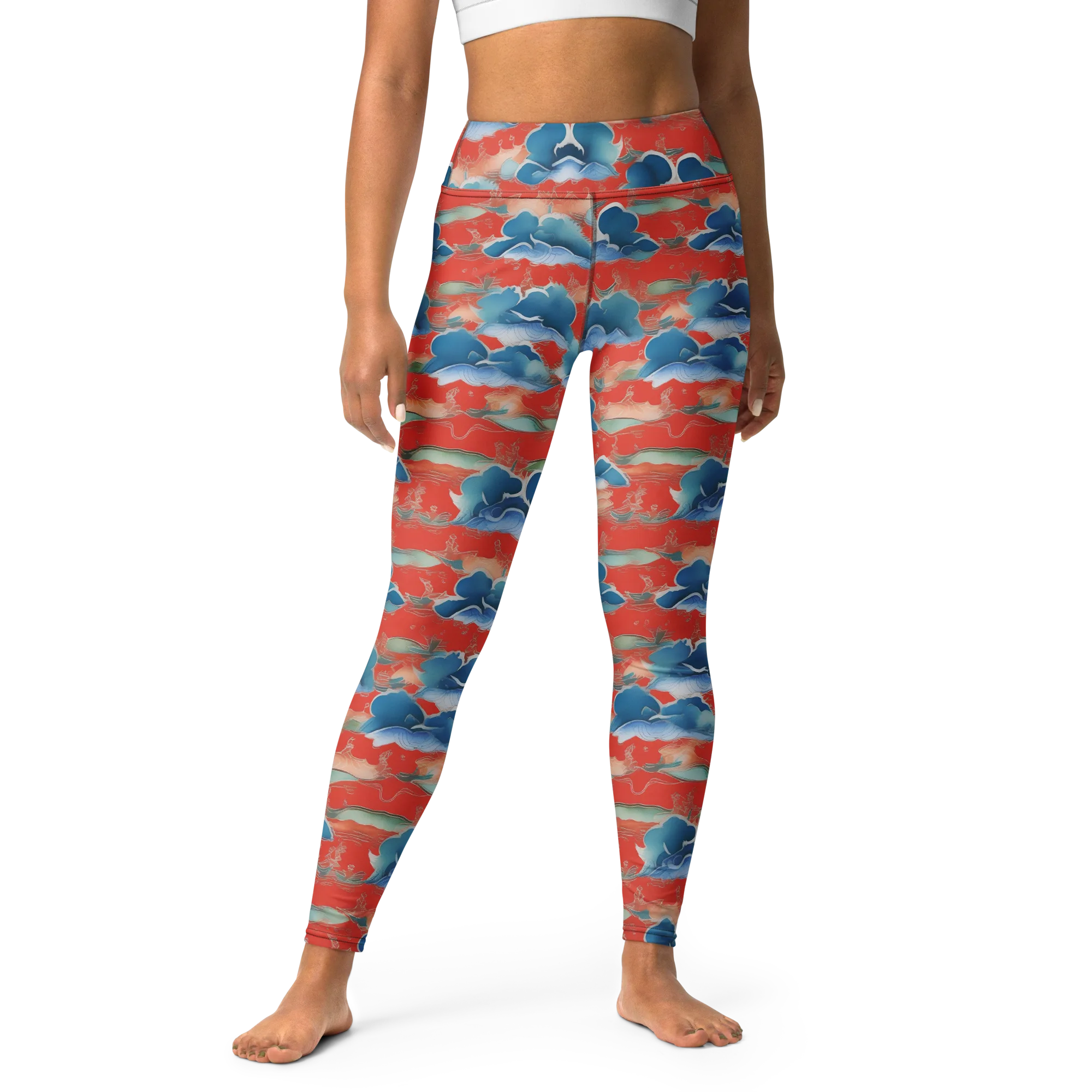 Vermilion Cloudscape on Yoga Leggings — Print file