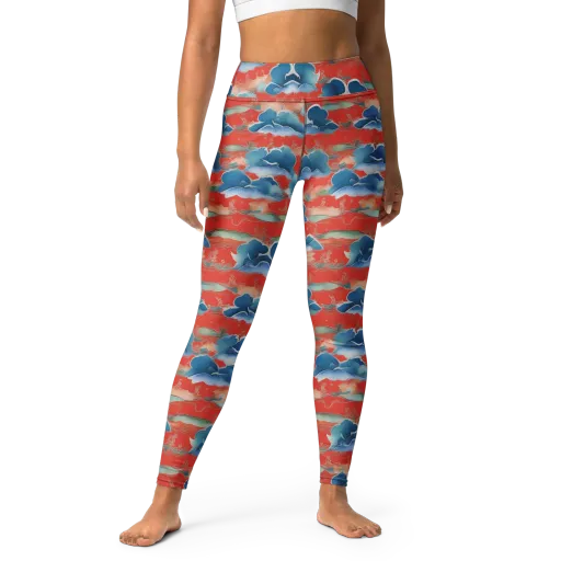 Vermilion Cloudscape on a Yoga Leggings