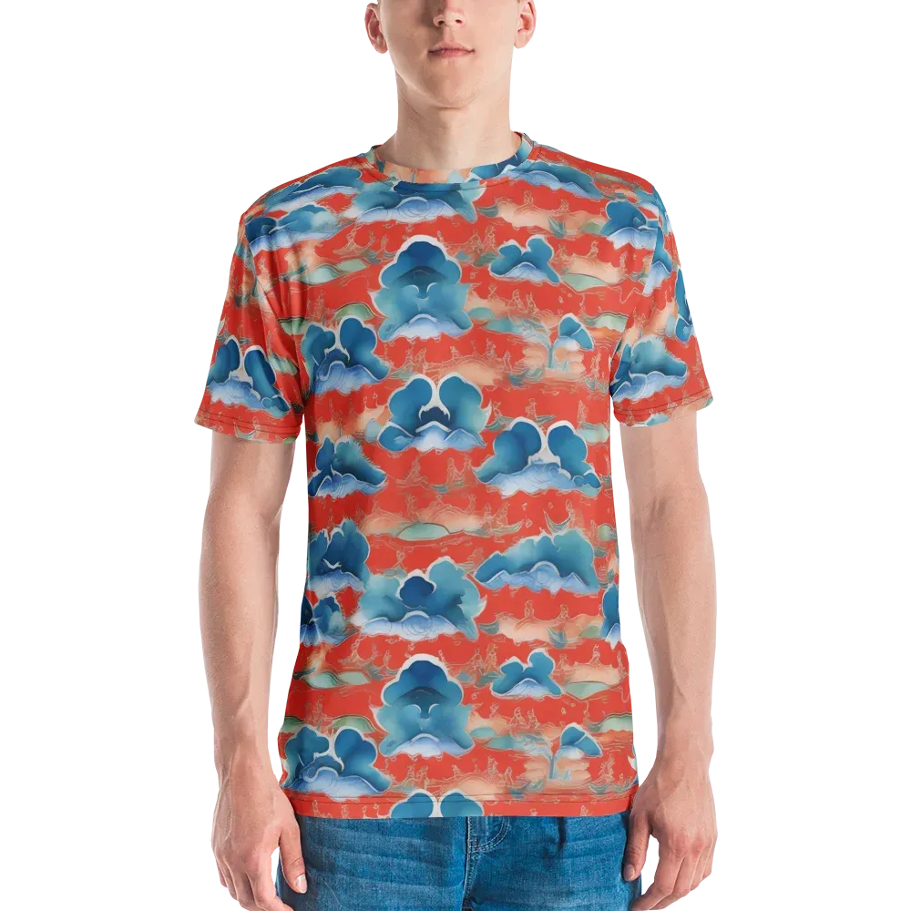 Vermilion Cloudscape on Men's Crew Neck T-Shirt — Front