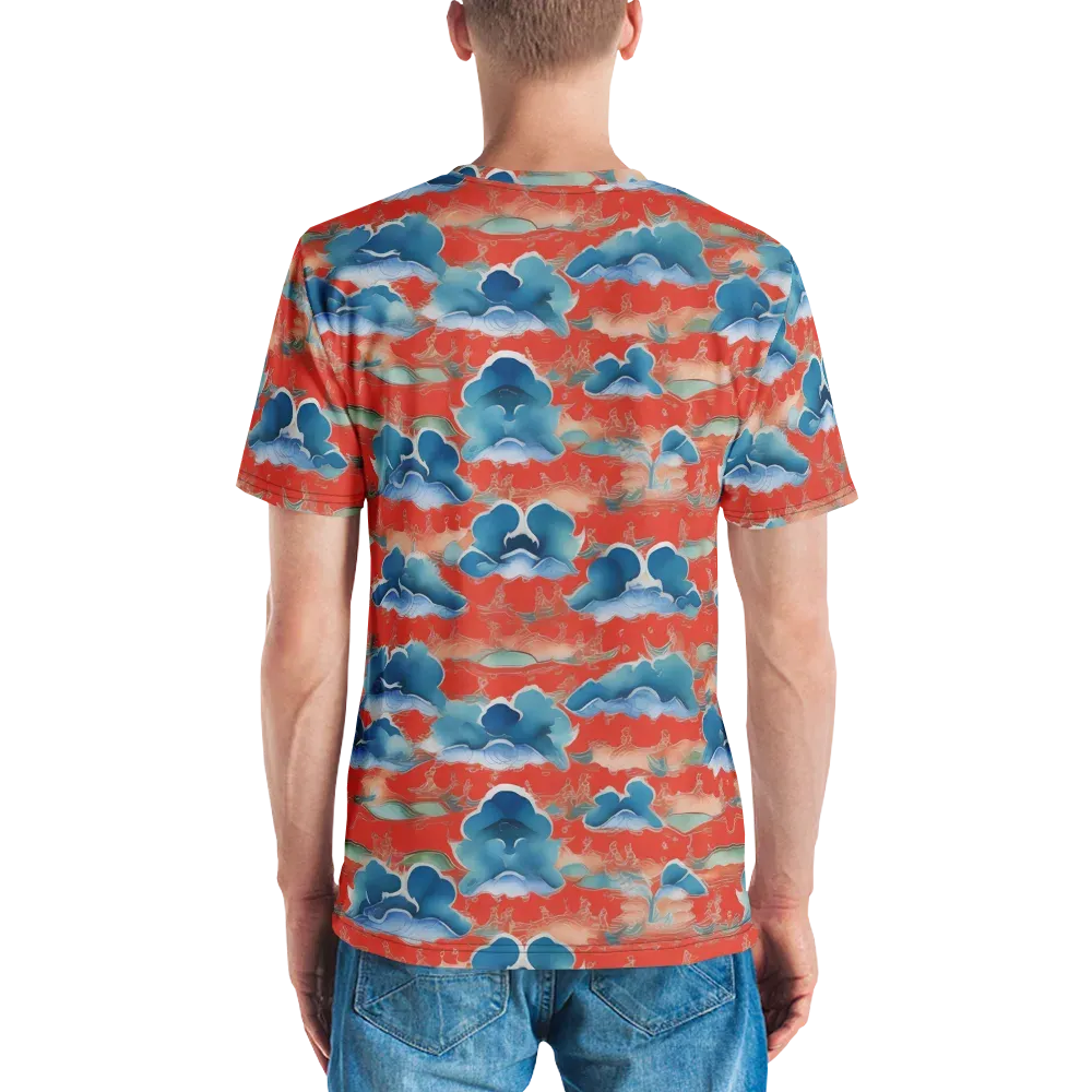 Vermilion Cloudscape on Men's Crew Neck T-Shirt — Back