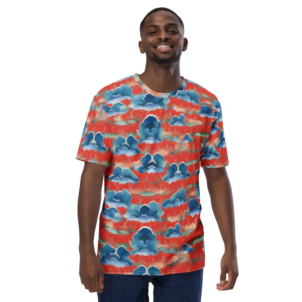 Vermilion Cloudscape on Men's Crew Neck T-Shirt — Front print