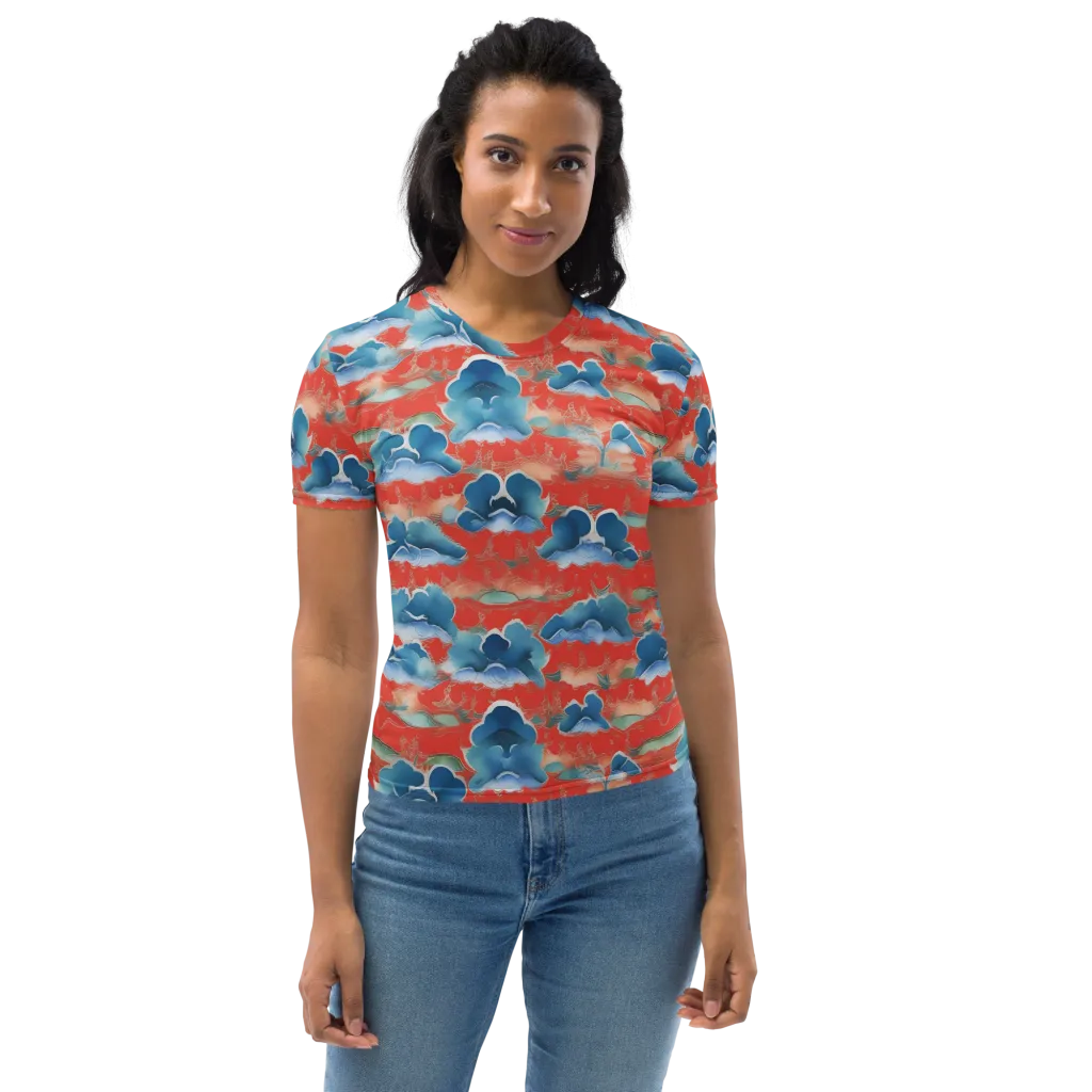 Vermilion Cloudscape on Women's Crew Neck T-Shirt — Print file