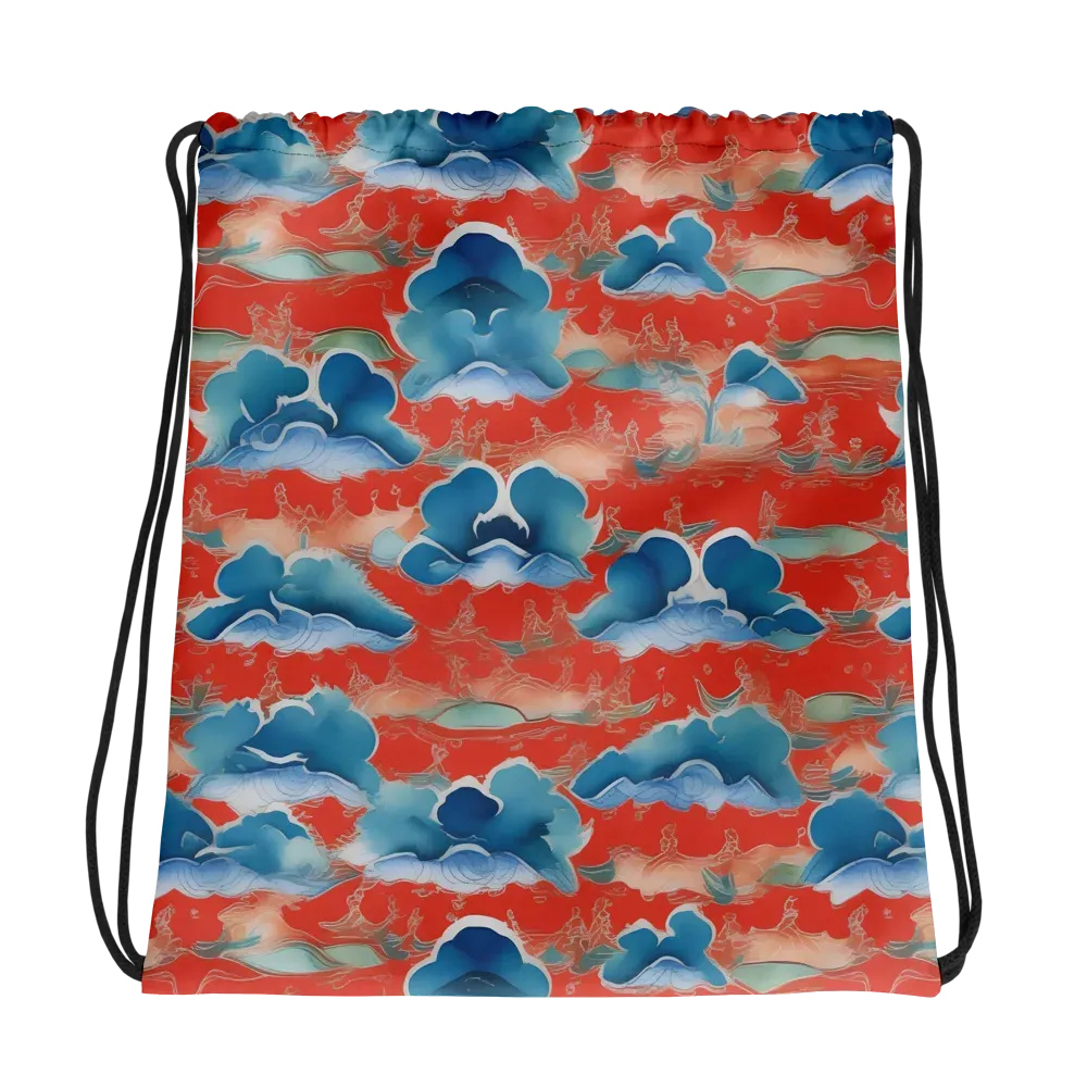 Vermilion Cloudscape on Drawstring Bag — Mockup