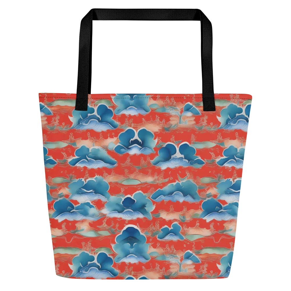 Vermilion Cloudscape on Large Tote Bag W/ Pocket — Front