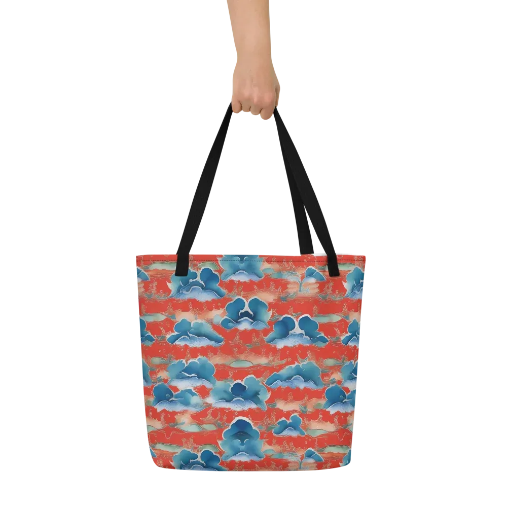 Vermilion Cloudscape on Large Tote Bag W/ Pocket — Print file