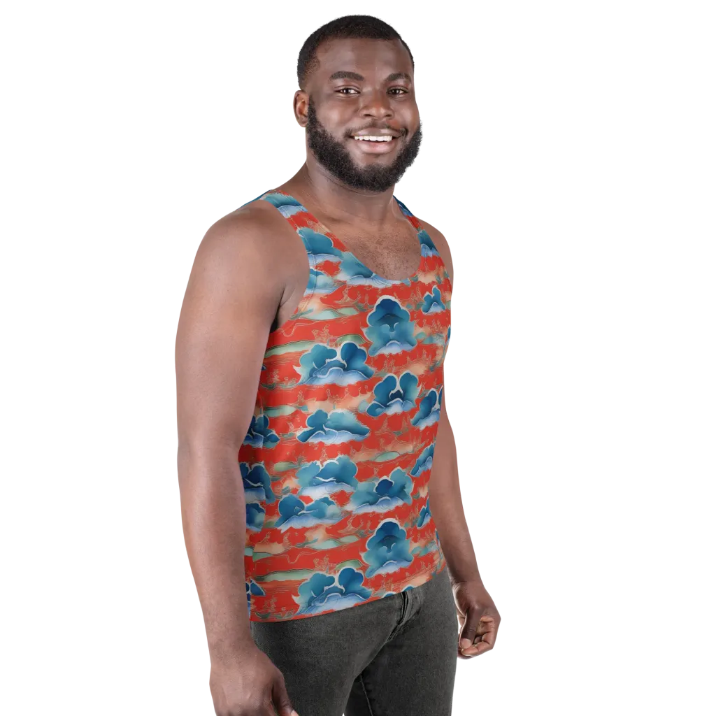 Vermilion Cloudscape on Men's Tank Top — Right Front