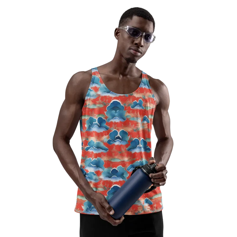 Vermilion Cloudscape on Men's Tank Top — Back print