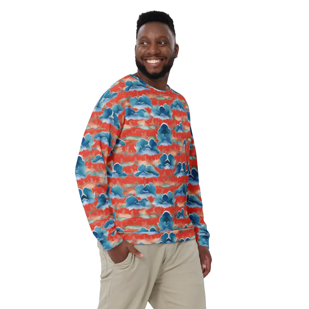 Vermilion Cloudscape on Sweatshirt — Front print