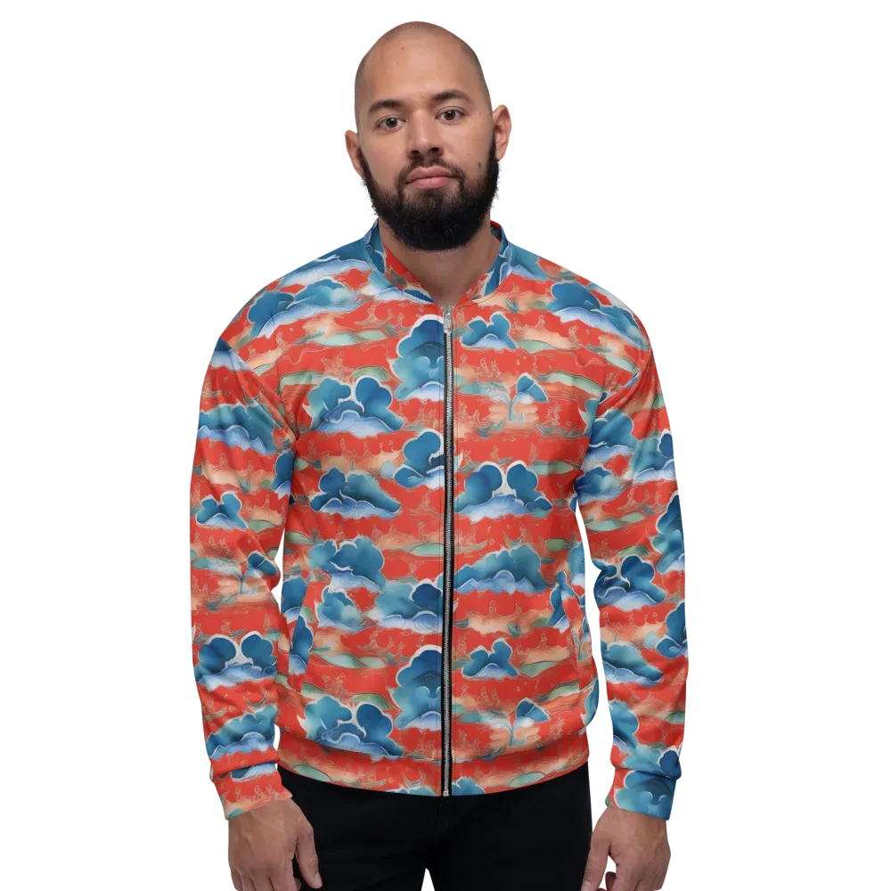 Vermilion Cloudscape on Bomber Jacket — Front