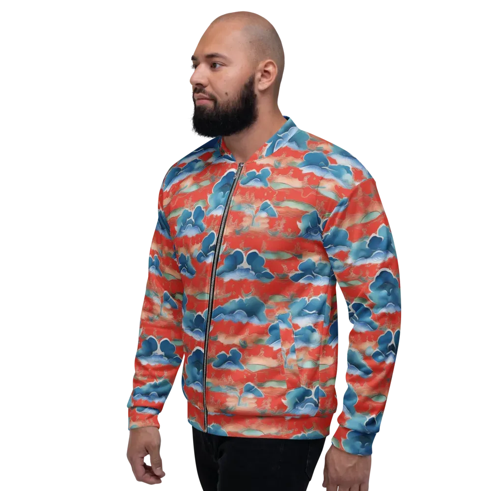 Vermilion Cloudscape on Bomber Jacket — Left