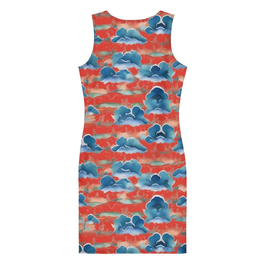 Vermilion Cloudscape on Bodycon Dress — Print file