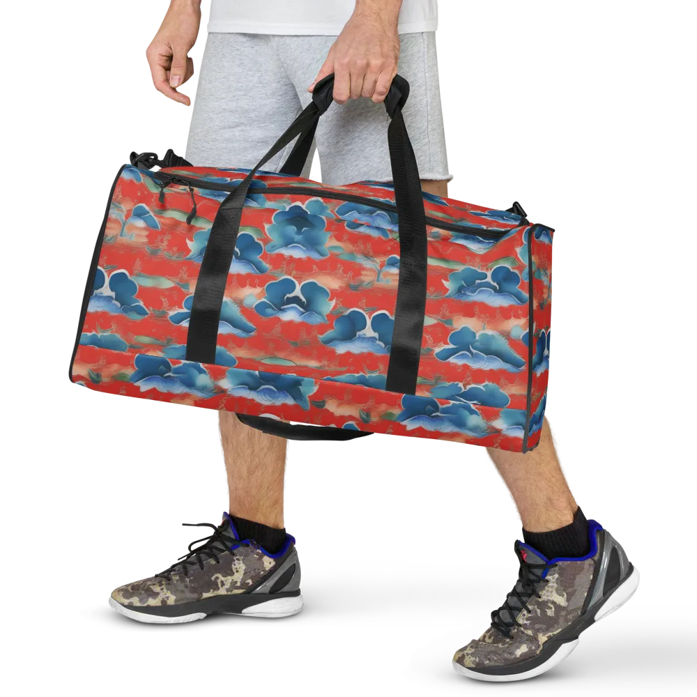 Vermilion Cloudscape on Duffle Bag — Back print