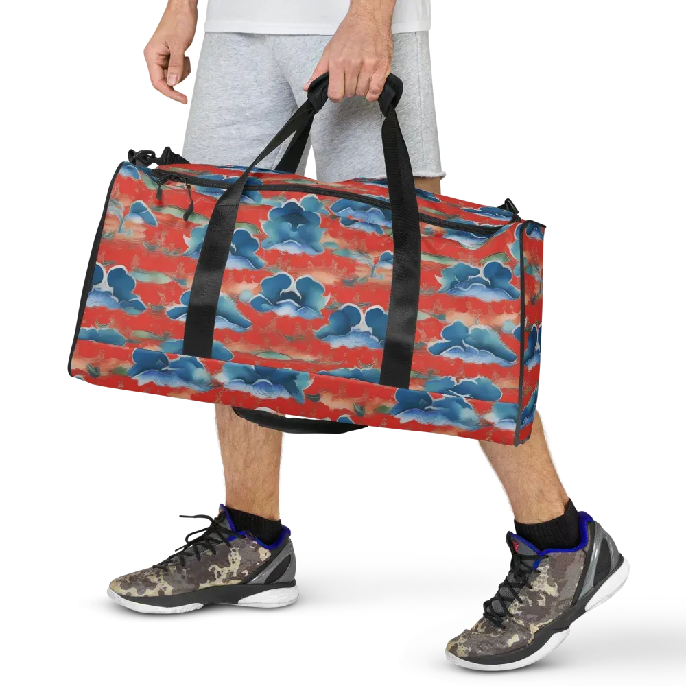 Vermilion Cloudscape on Duffle Bag — Back print