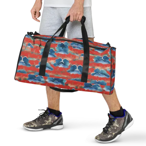 Vermilion Cloudscape on a Duffle Bag