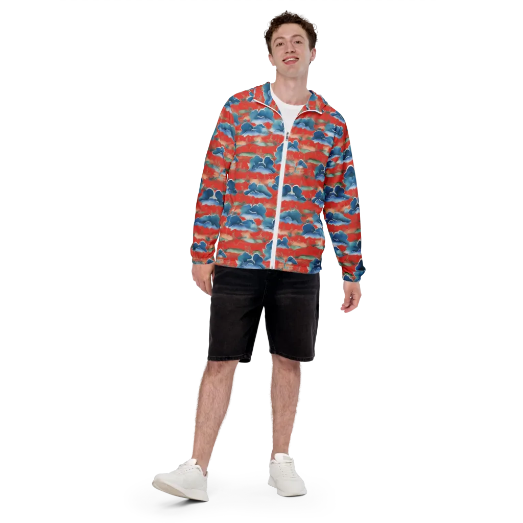 Vermilion Cloudscape on Men's Windbreaker — Front print