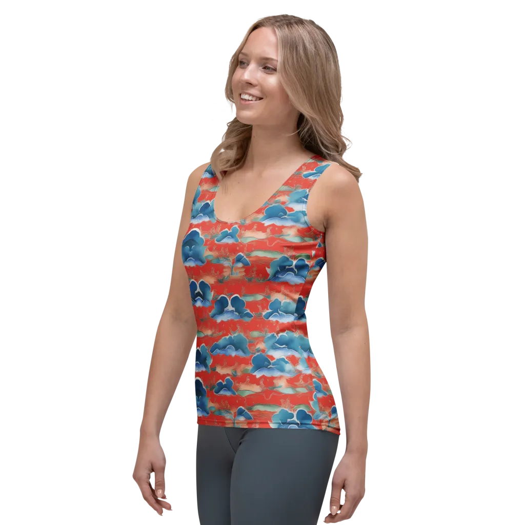 Vermilion Cloudscape on Women's Tank Top — Left Front
