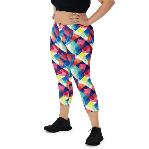 Chromatic Collage on a Capri Leggings