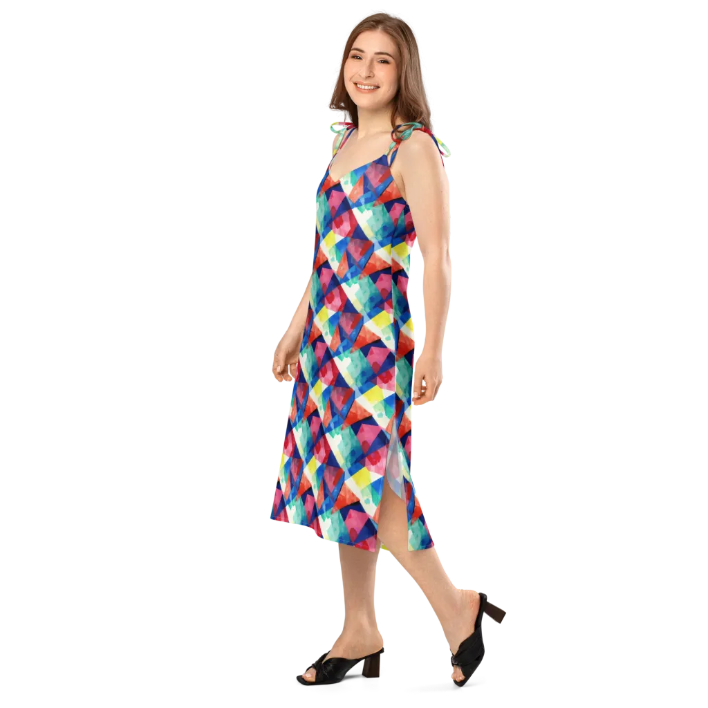 Chromatic Collage on Slip Dress — Left Front