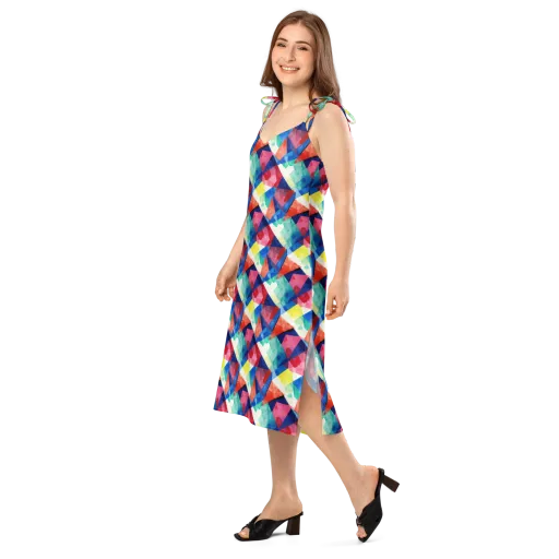 Chromatic Collage on a Slip Dress