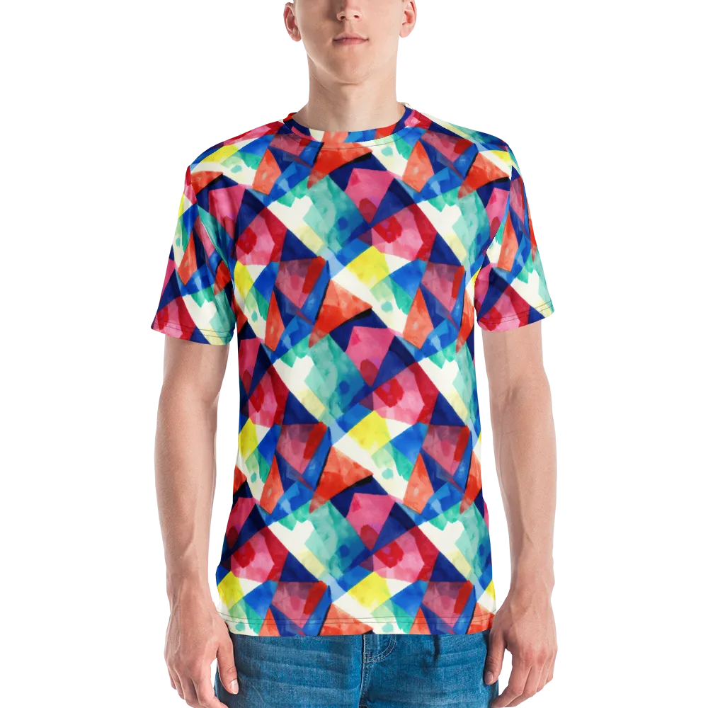Chromatic Collage on Men's Crew Neck T-Shirt — Front