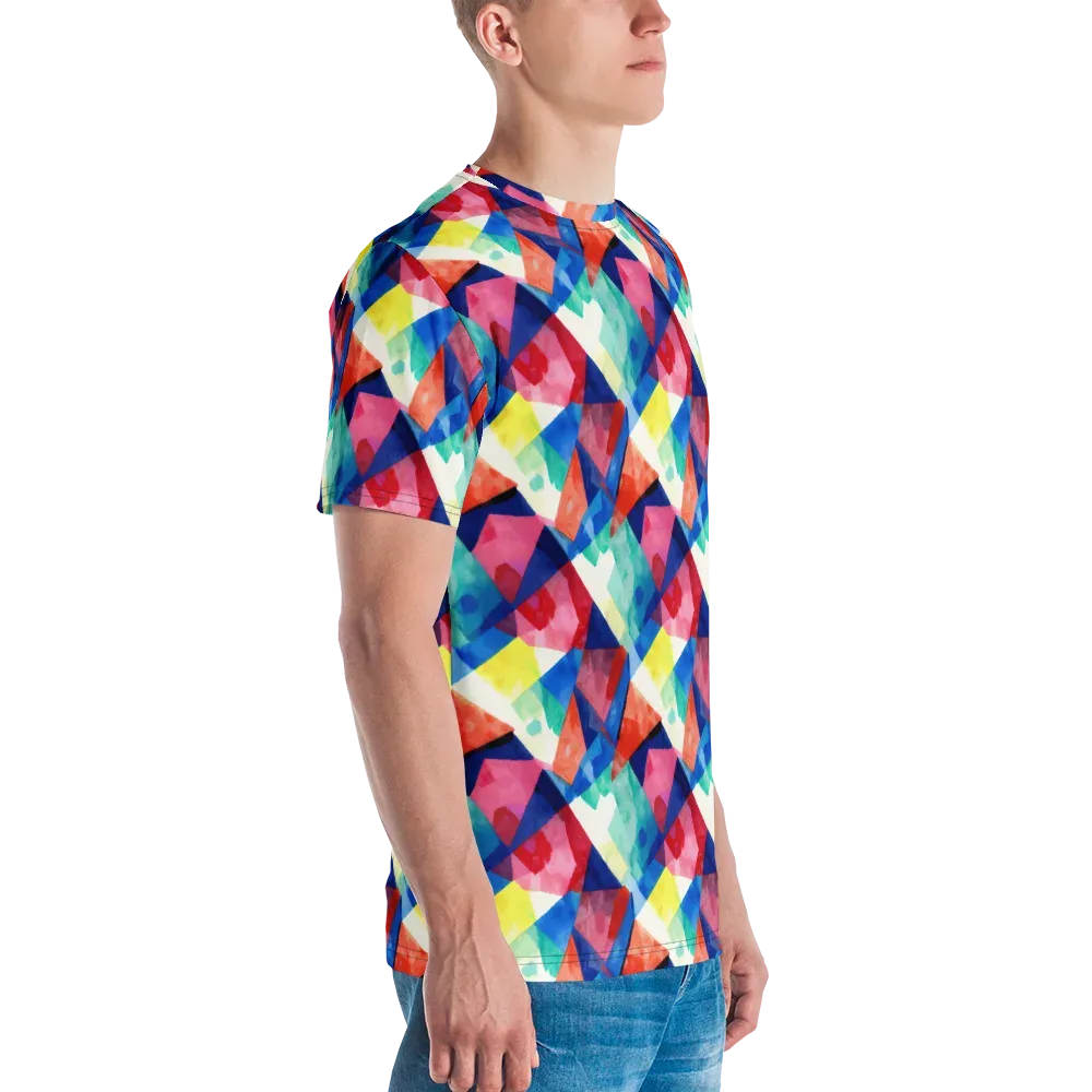Chromatic Collage on Men's Crew Neck T-Shirt — Right