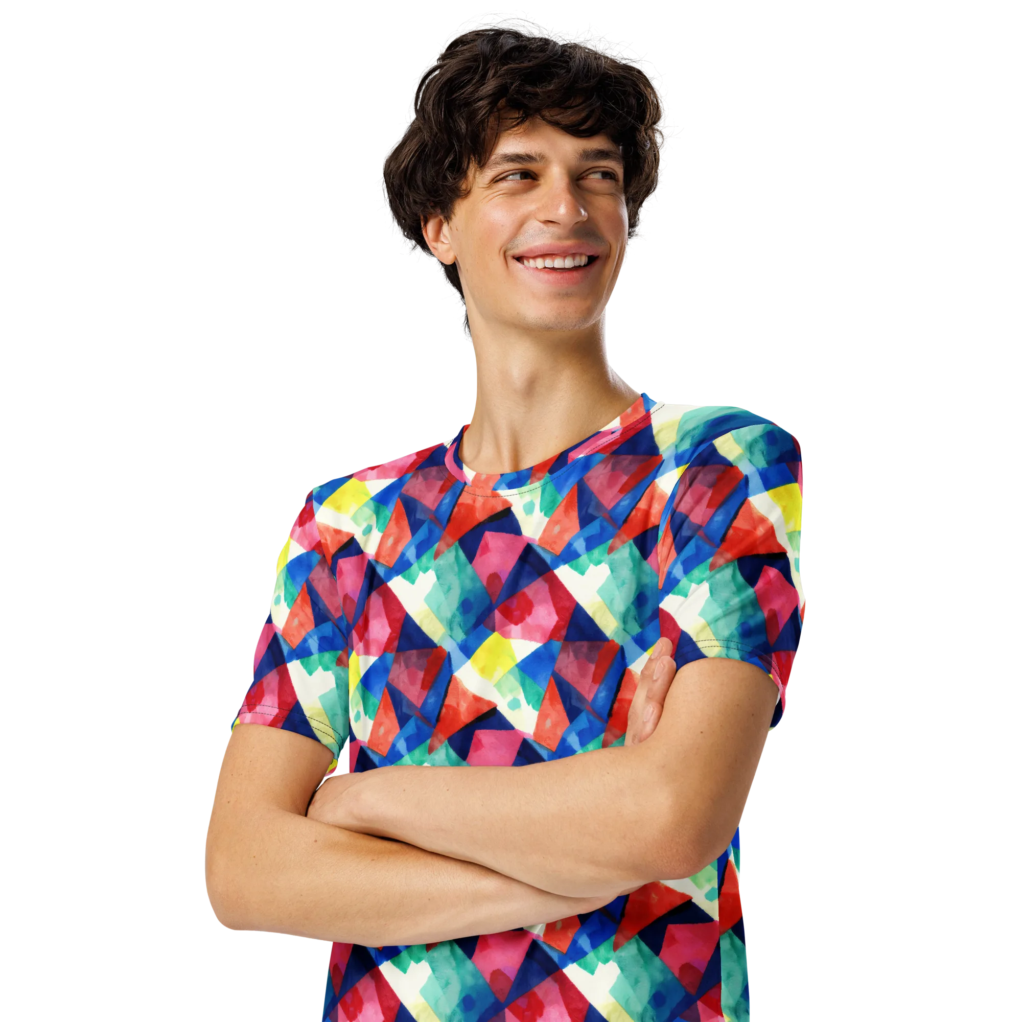 Chromatic Collage on Men's Crew Neck T-Shirt — Front print