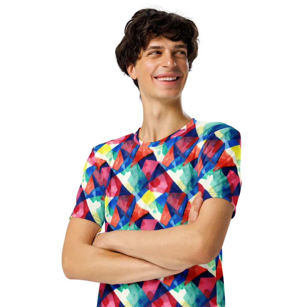 Chromatic Collage on Men's Crew Neck T-Shirt — Front print