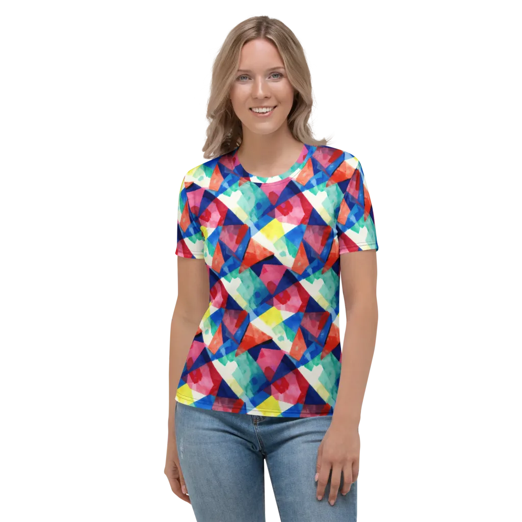 Chromatic Collage on Women's Crew Neck T-Shirt — Front