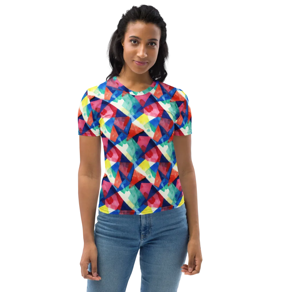 Chromatic Collage on Women's Crew Neck T-Shirt — Print file