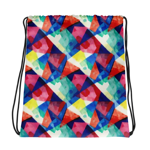 Chromatic Collage on a Drawstring Bag