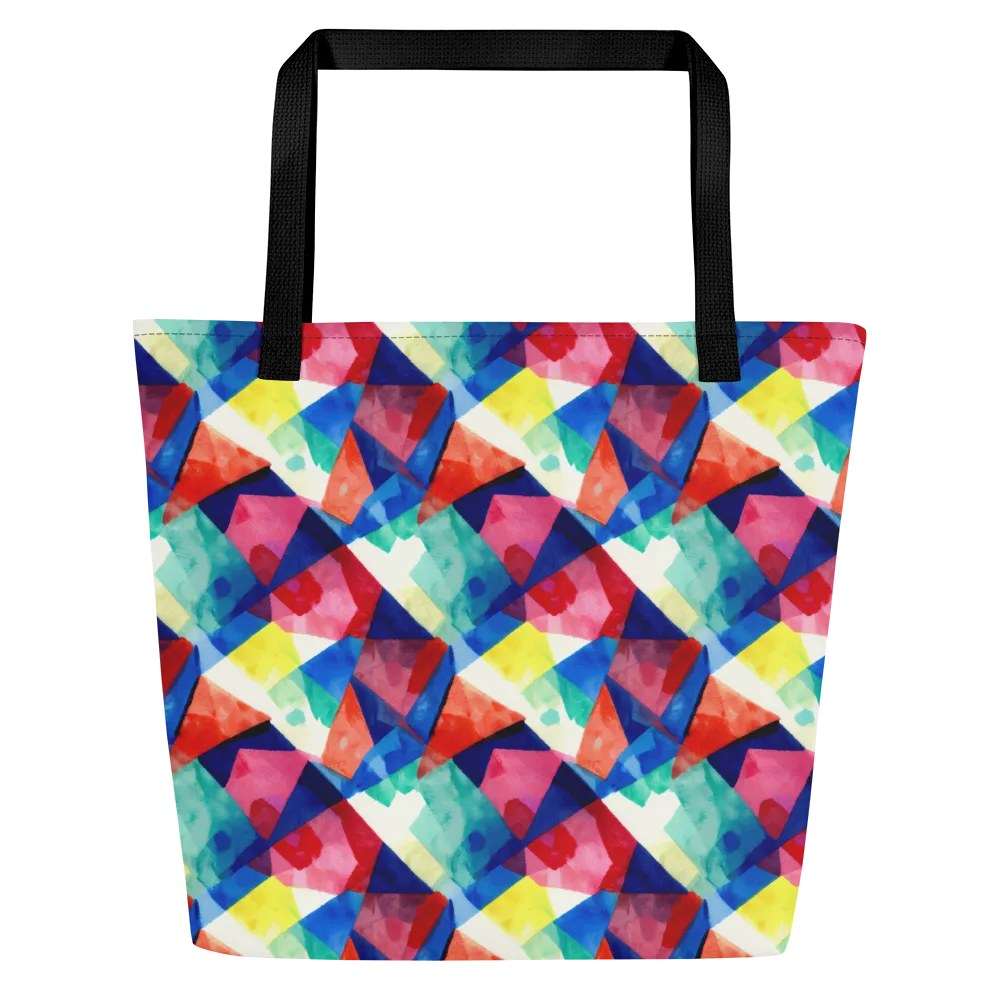 Chromatic Collage on Large Tote Bag W/ Pocket — Front