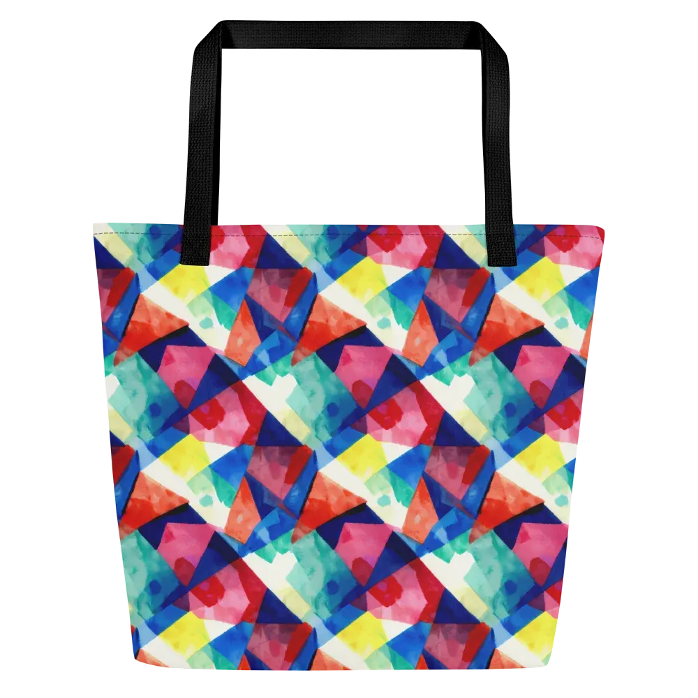 Chromatic Collage on Large Tote Bag W/ Pocket — Front