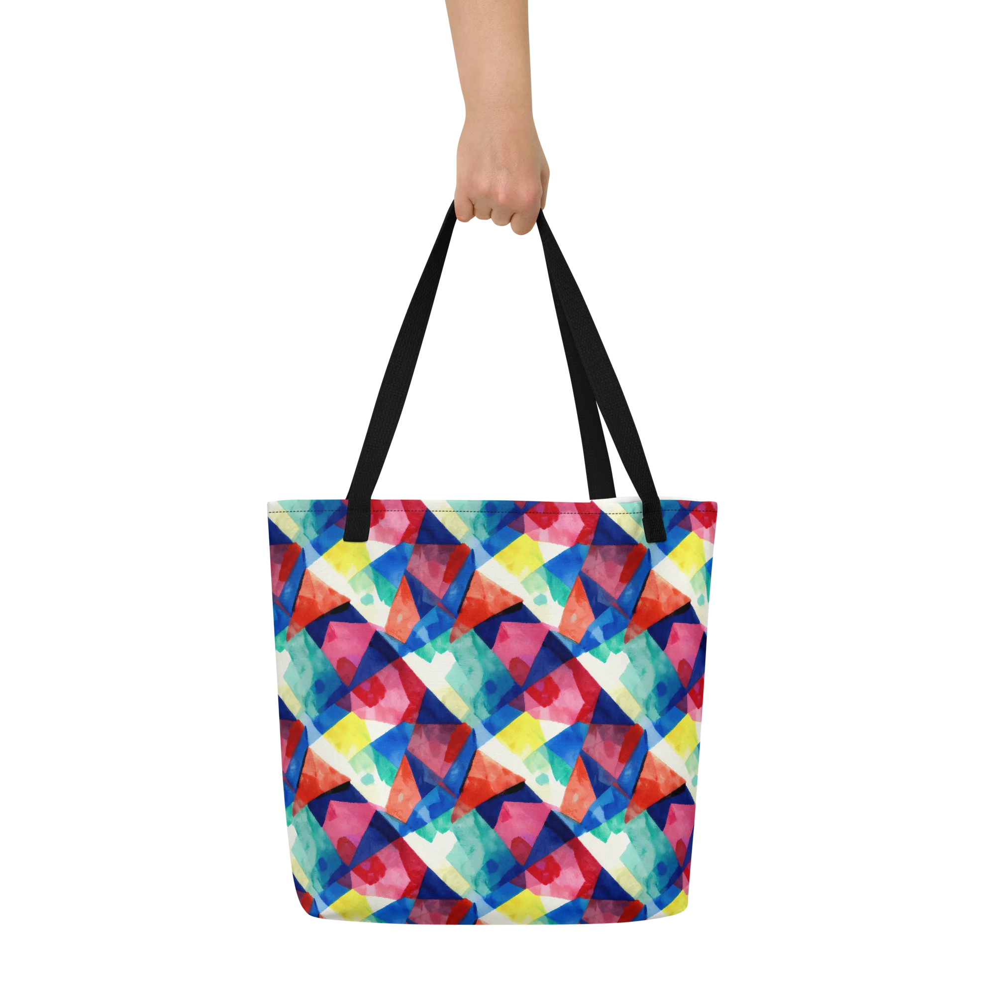 Chromatic Collage on Large Tote Bag W/ Pocket — Print file
