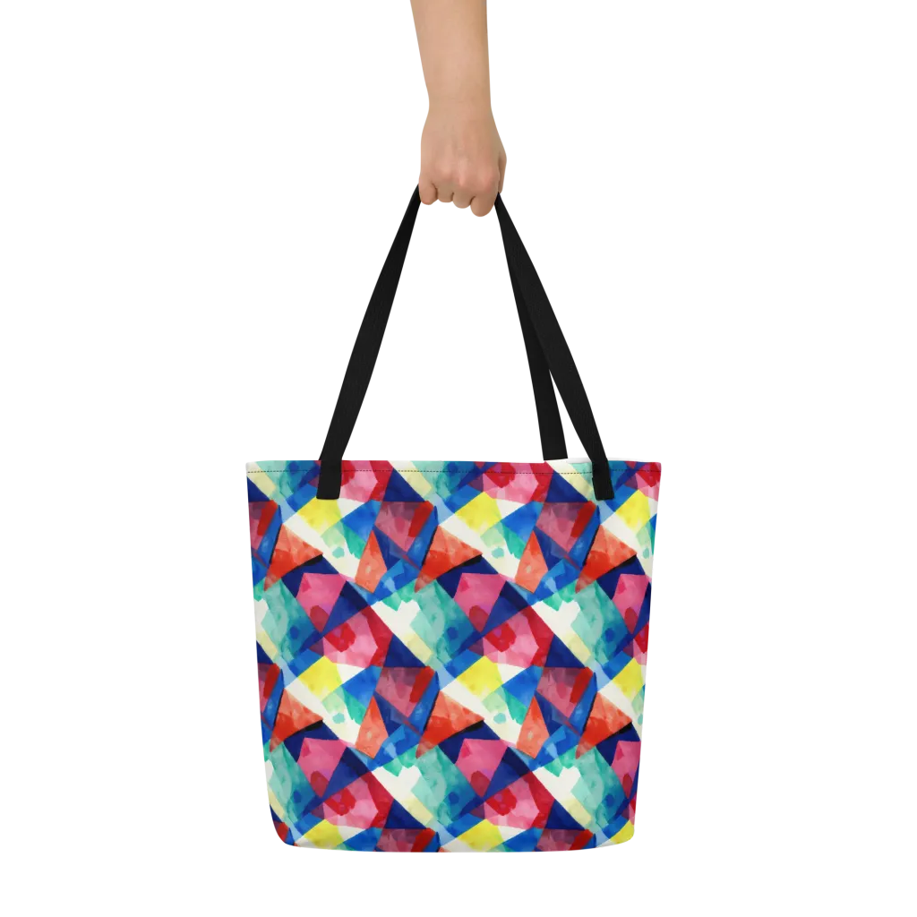 Chromatic Collage on Large Tote Bag W/ Pocket — Print file