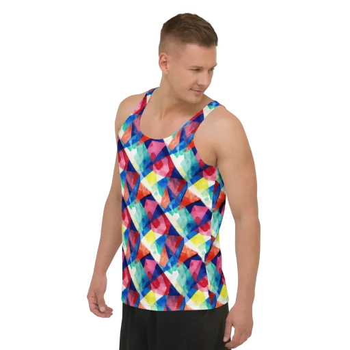 Chromatic Collage on a Men's Tank Top