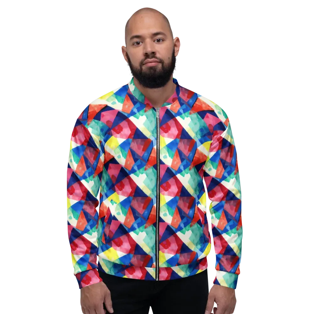 Chromatic Collage on Bomber Jacket — Front