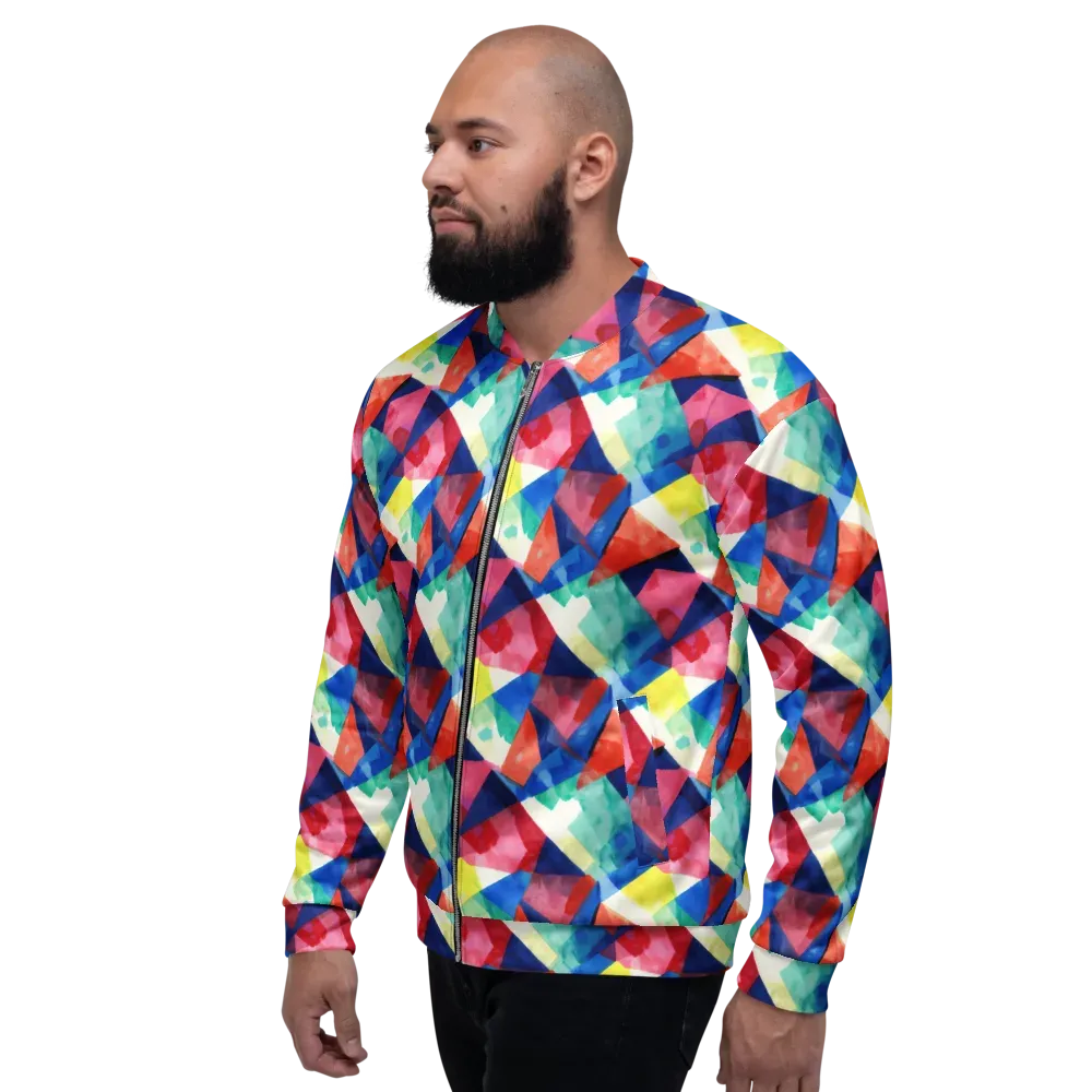 Chromatic Collage on Bomber Jacket — Left