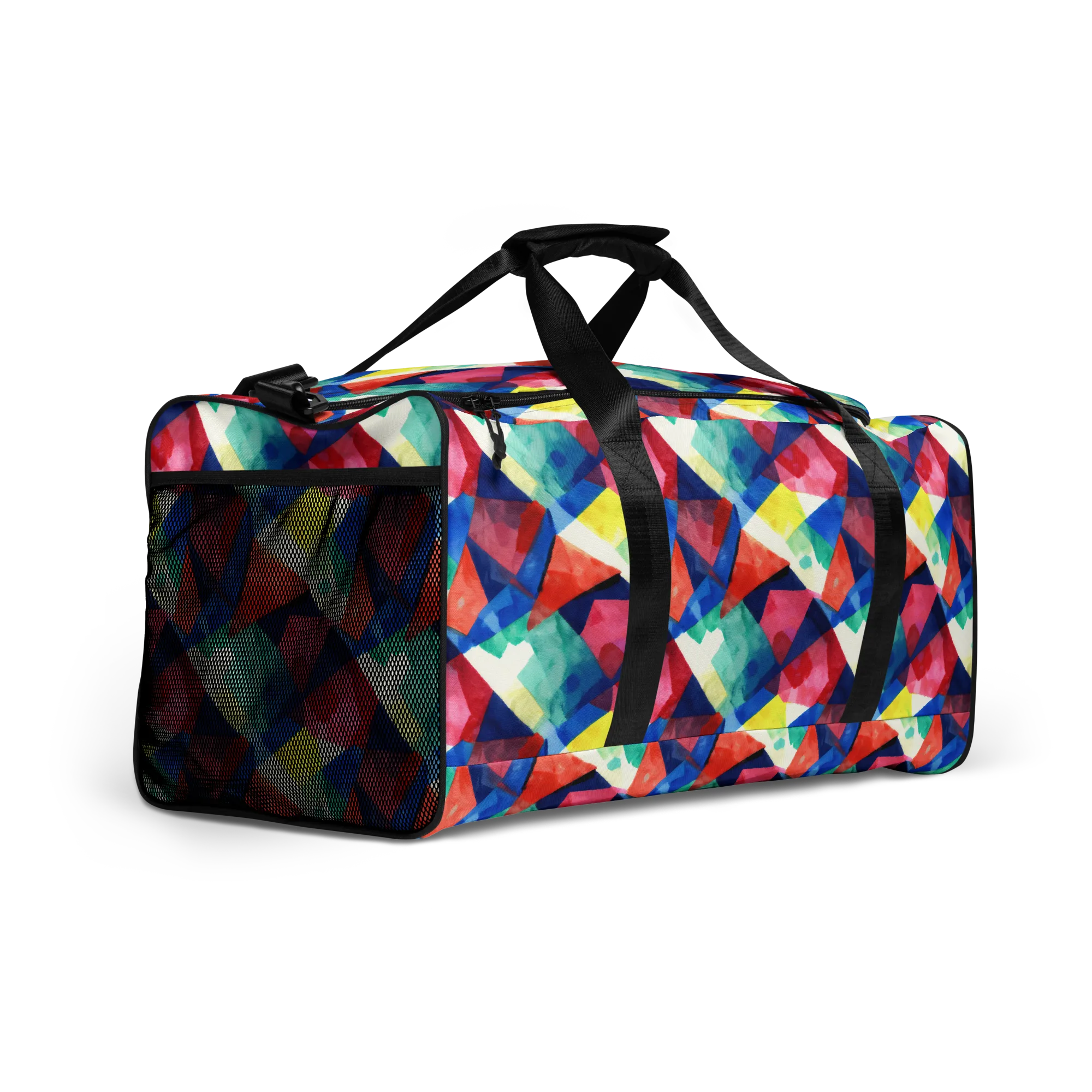 Chromatic Collage on Duffle Bag — Front print