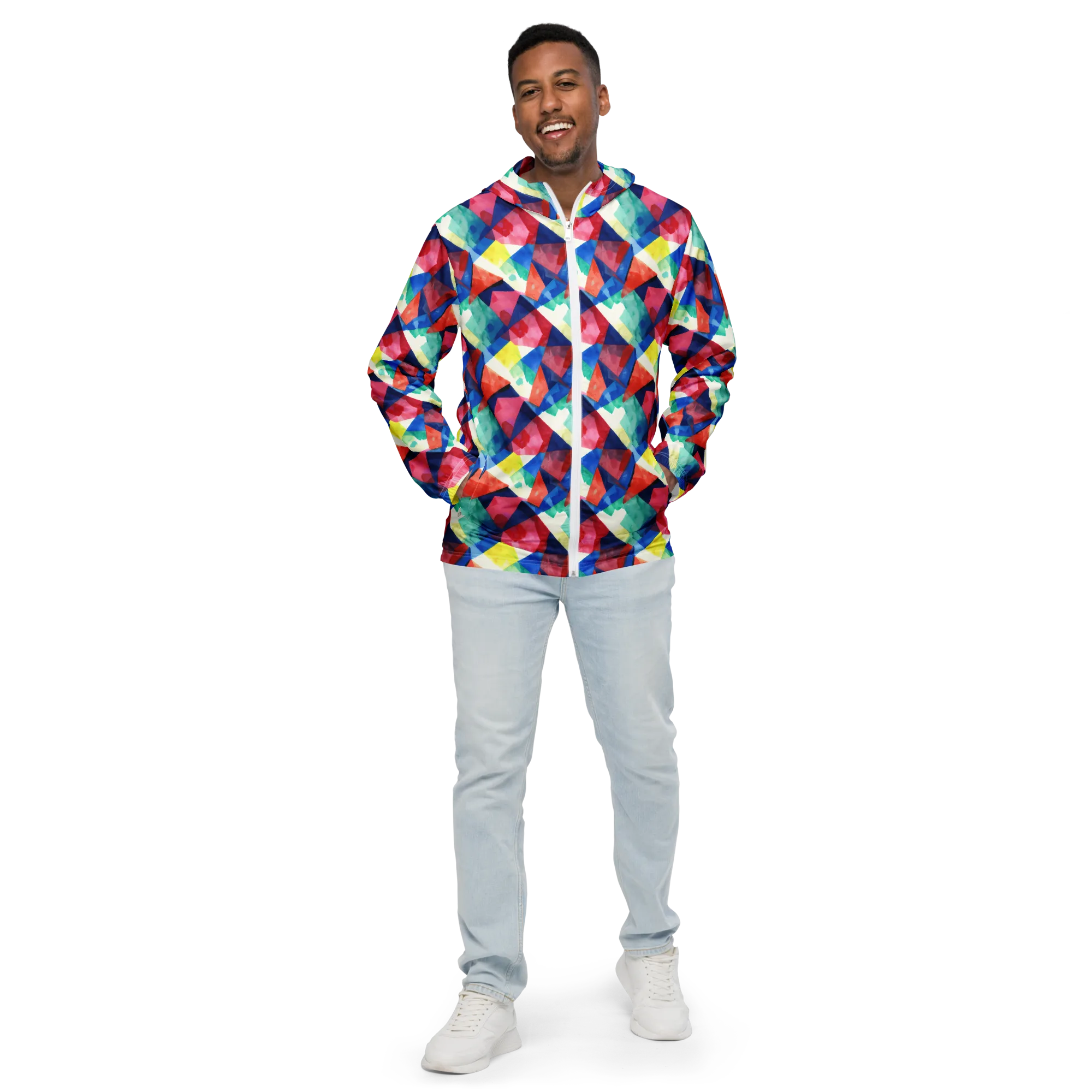 Chromatic Collage on Men's Windbreaker — Front