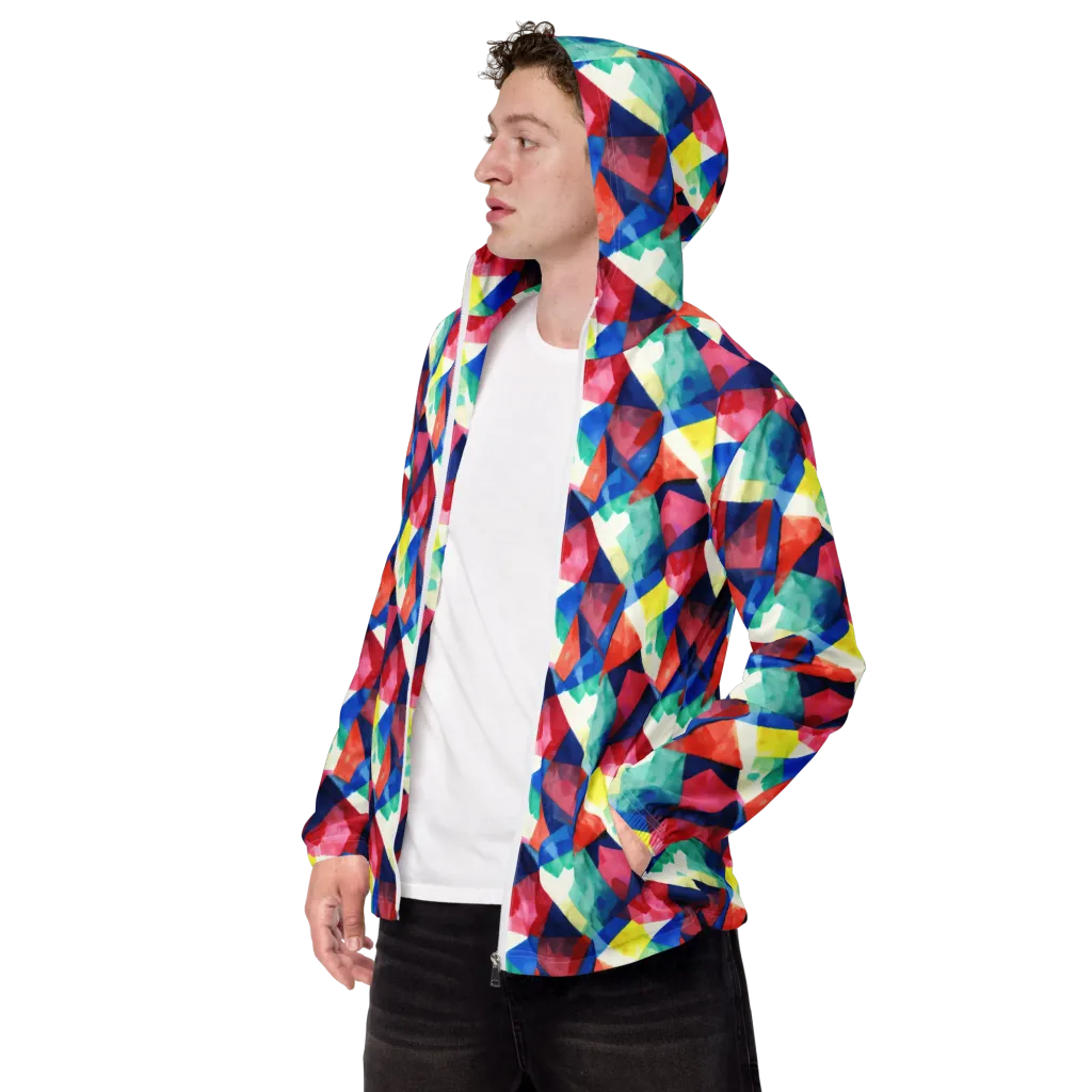 Chromatic Collage on Men's Windbreaker — Left Front