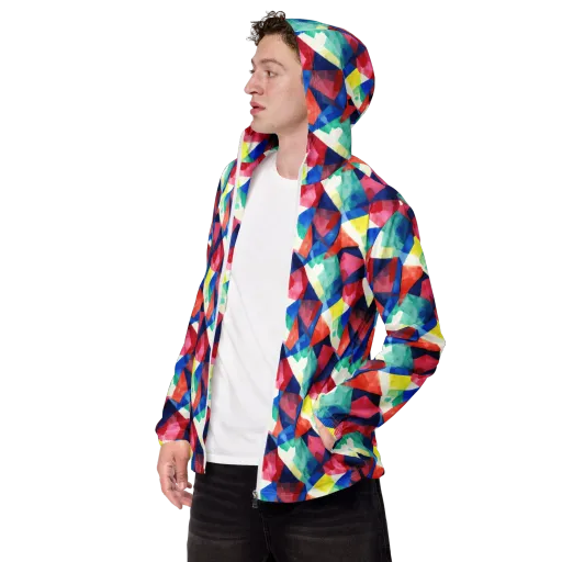Chromatic Collage on a Men's Windbreaker