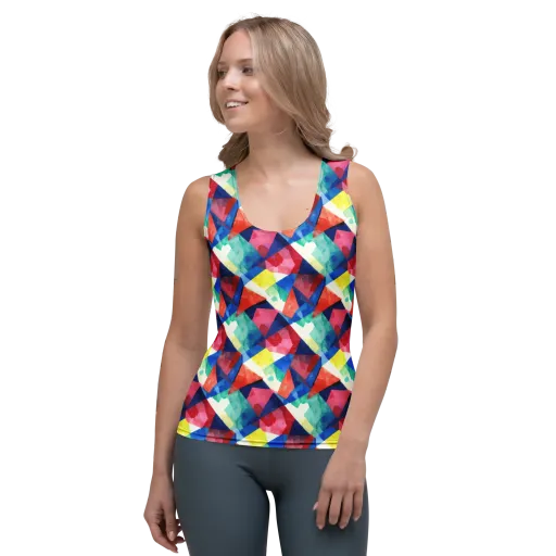 Chromatic Collage on a Women's Tank Top