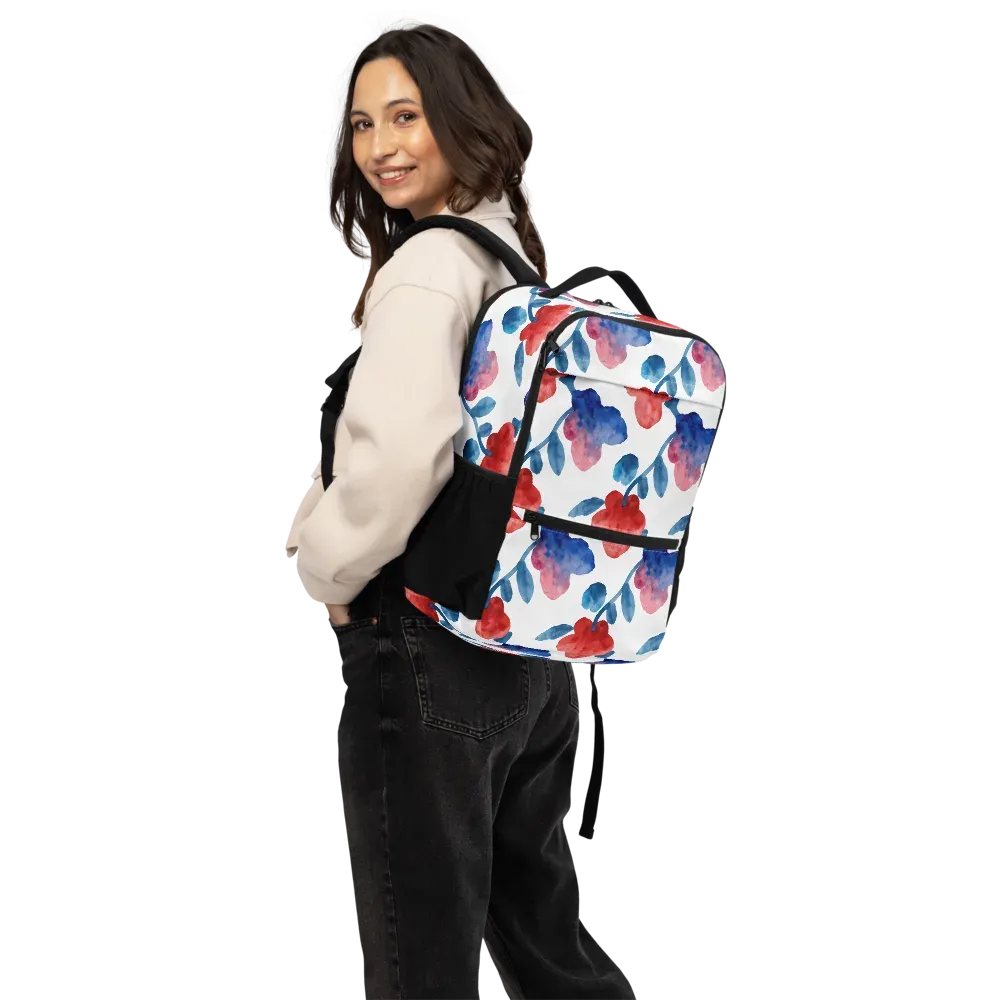 Blue Bloom Reverie on Utility Backpack — Bottom print