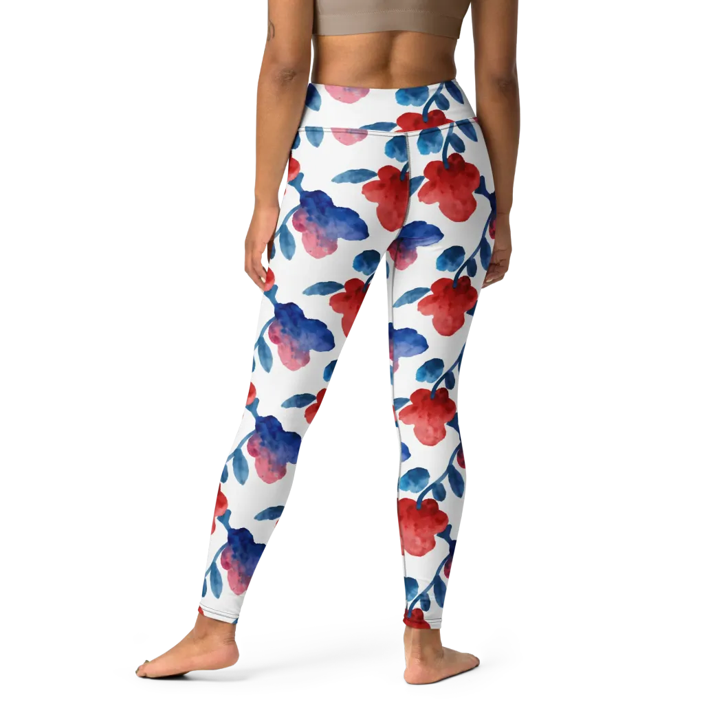 Blue Bloom Reverie on Yoga Leggings — Print file