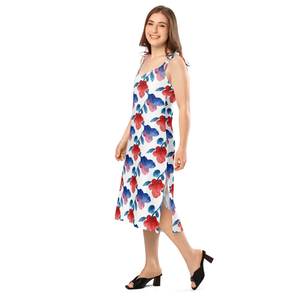 Blue Bloom Reverie on Slip Dress — Left Front