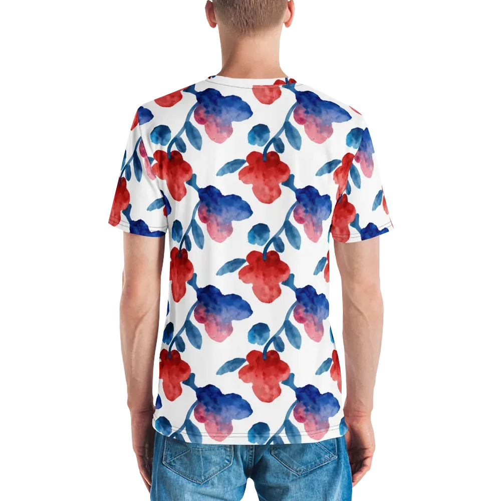 Blue Bloom Reverie on Men's Crew Neck T-Shirt — Back