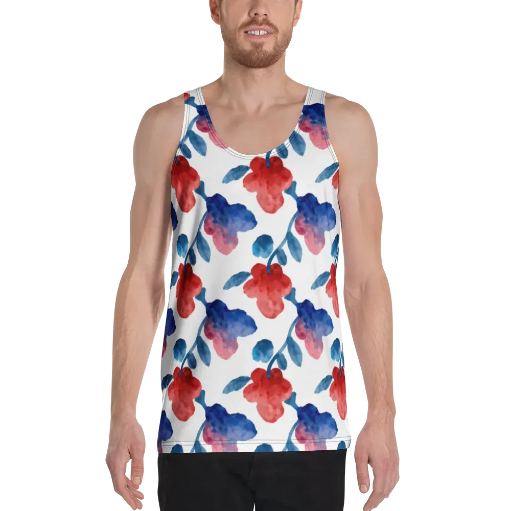 Blue Bloom Reverie on Men's Tank Top — Front