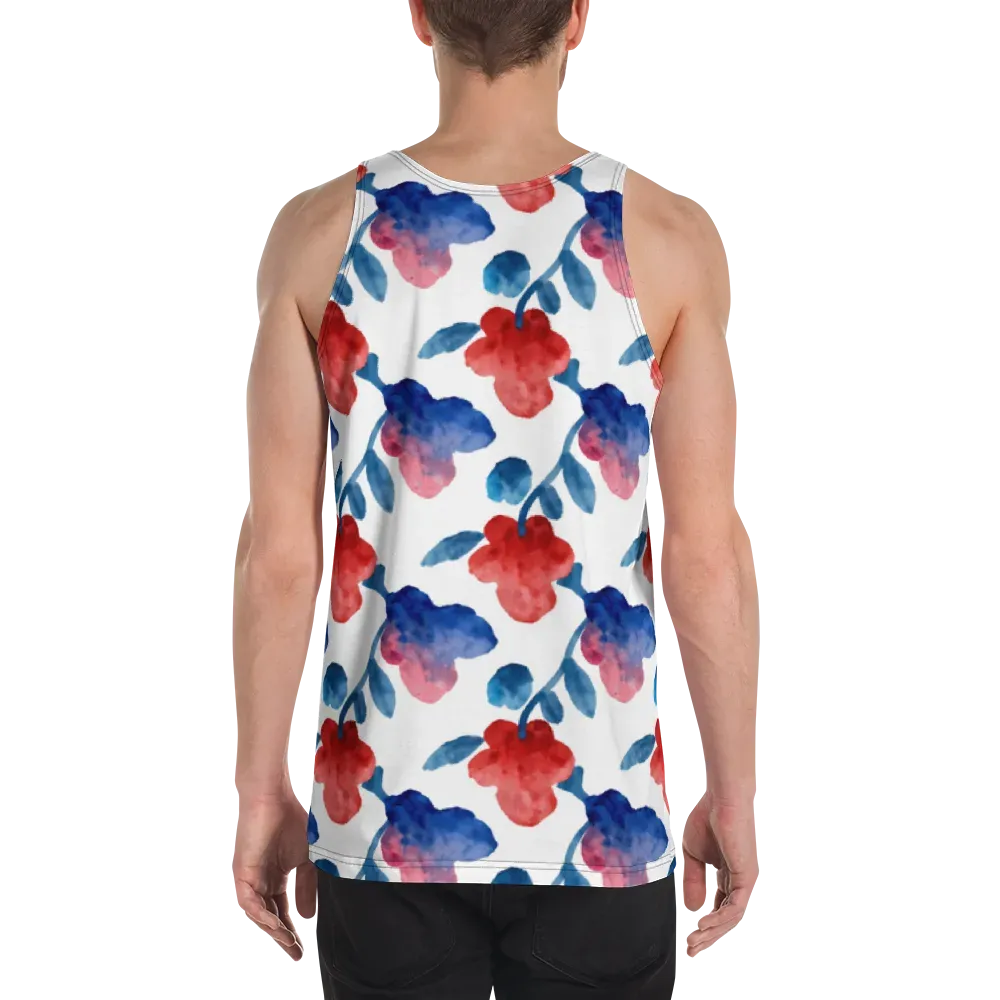 Blue Bloom Reverie on Men's Tank Top — Back